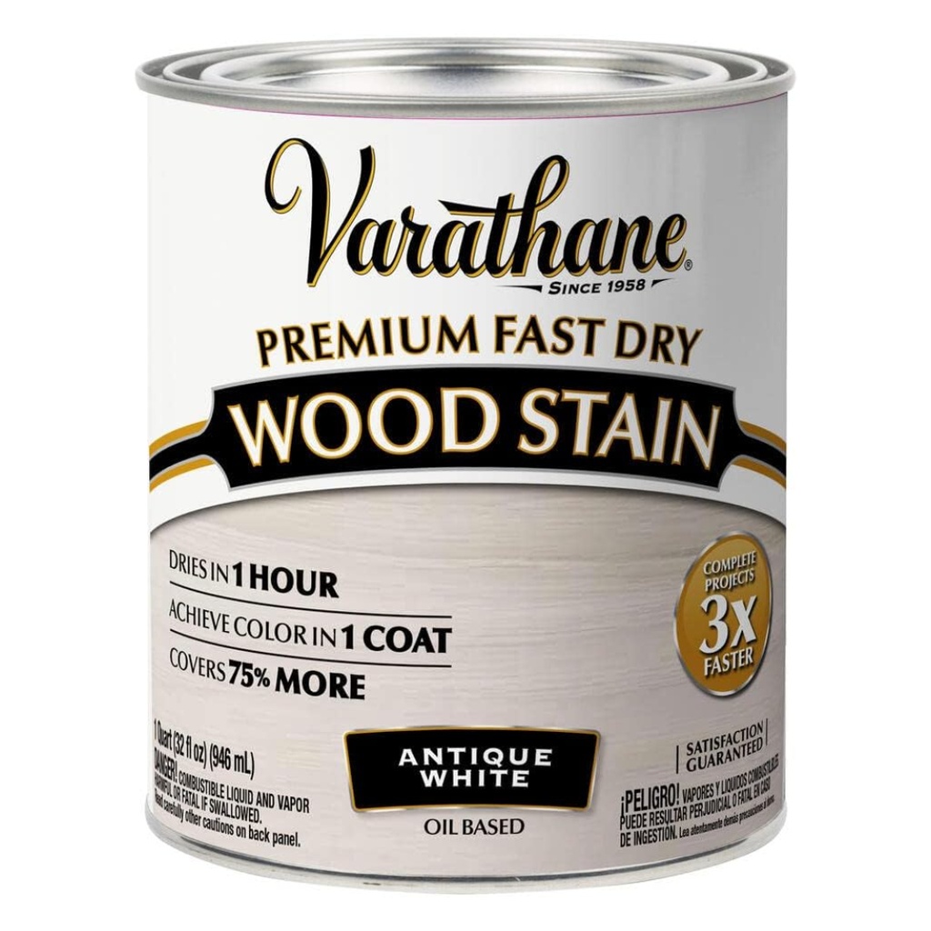 Varathane Fast Dry Wood Stain Semi-Transparent Antique White Oil-Based Urethane Modified Alkyd Wood