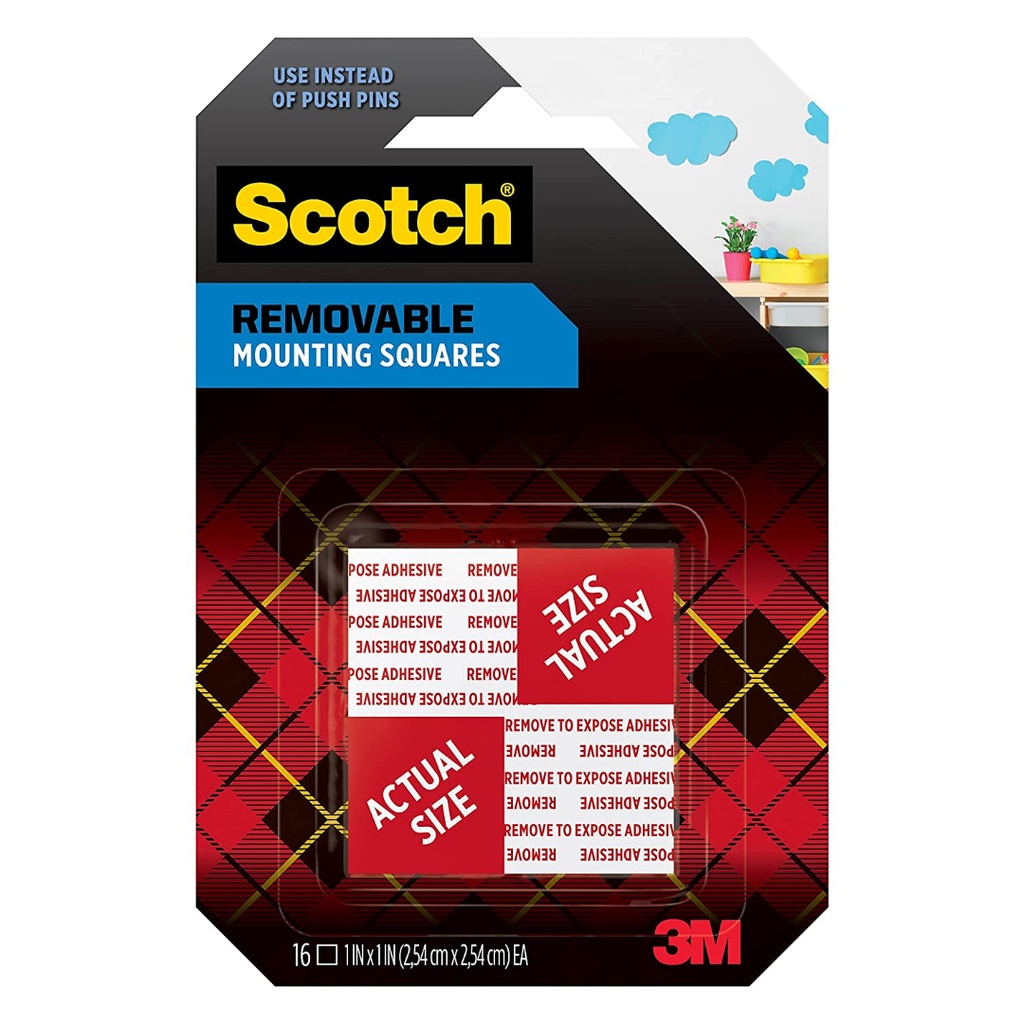 Scotch 0.7 in. L X .7 in. W Double-Sided Mounting Squares