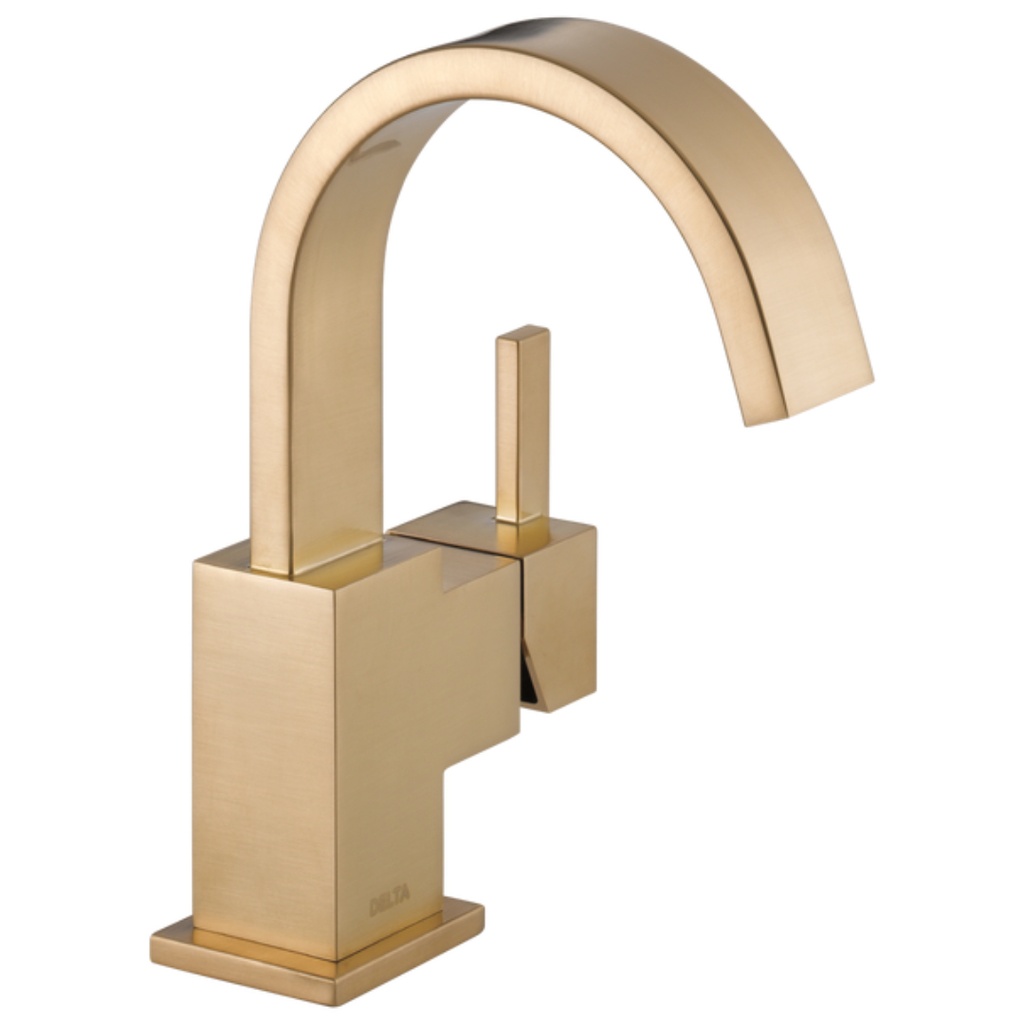 [553LF-CZ] Delta 553LF Vero Single Hole Bathroom Faucet with Pop-up Drain Assembly Champagne Bronze Faucet Bathroom Sink Faucets Single Handle