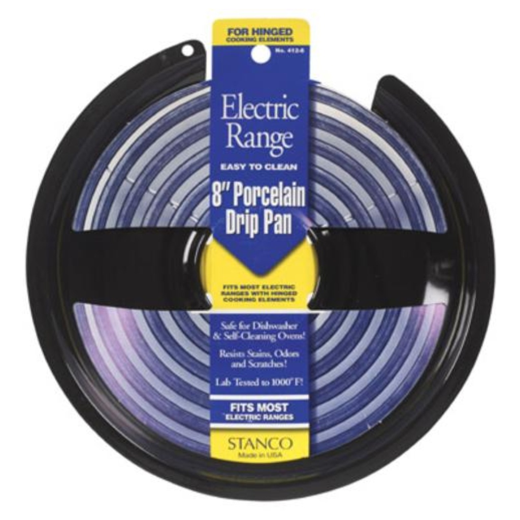Black Stanco Porcelain on Steel Electric Range Drip Pan 8 in.
