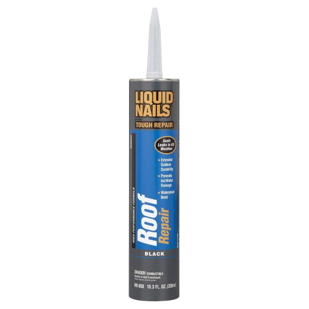 Liquid Nails Tough Repair Black Latex Caulk Sealant 10.3 Oz
