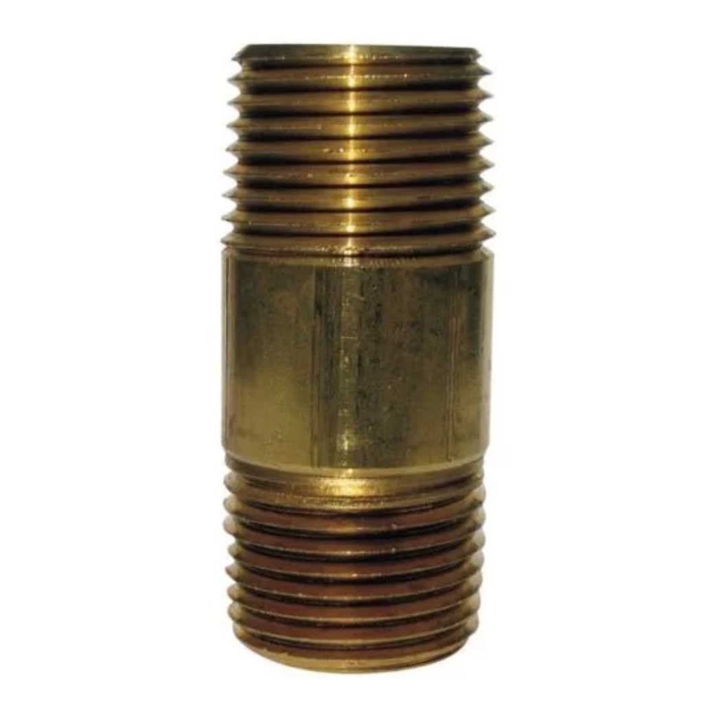 NIPLE 3/8X6 BRONCE