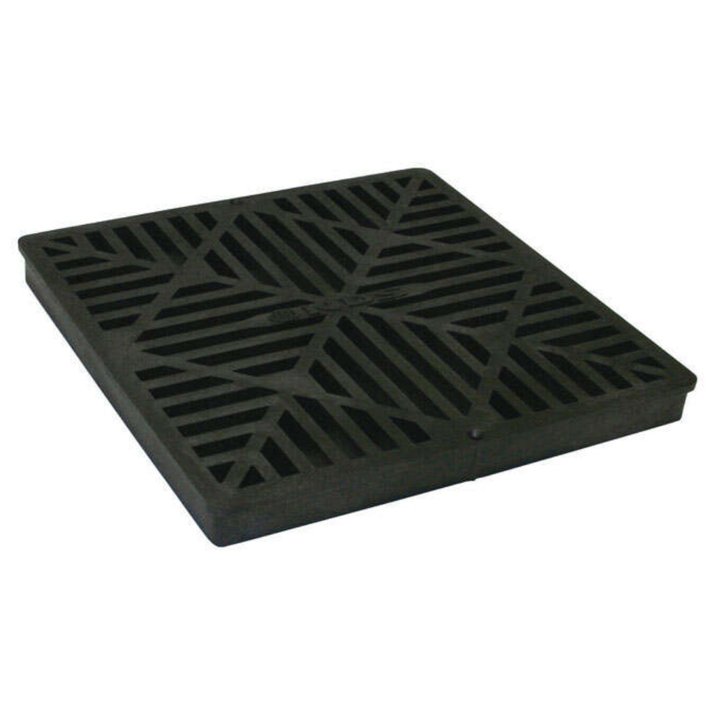 NDS 12 in. Black Square Polyolefin Drain Grate