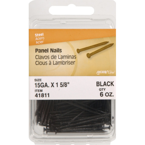 PANEL NAILS 15GA X 1-5/8"BLK 6OZ