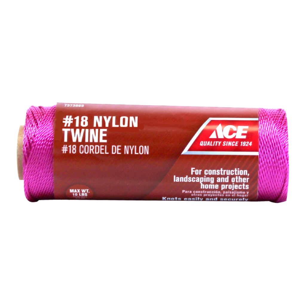 Ace 18 in. D X 525 Ft. L Pink Twisted Nylon Twine