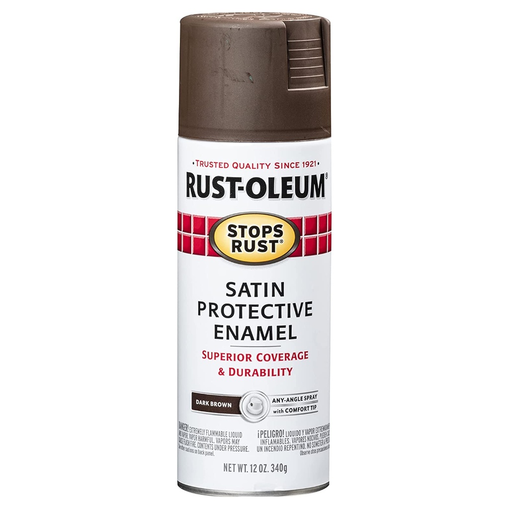 12 Oz. Protective Enamel Satin Dark Brown Spray Paint