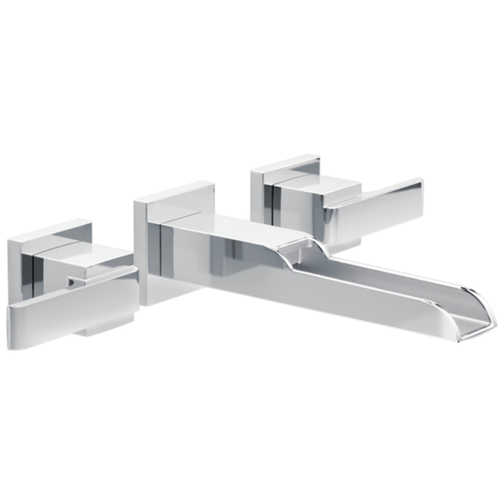 Delta Ara:T3568LF Two Handle Wall Mount Channel Bathroom Faucet Trim