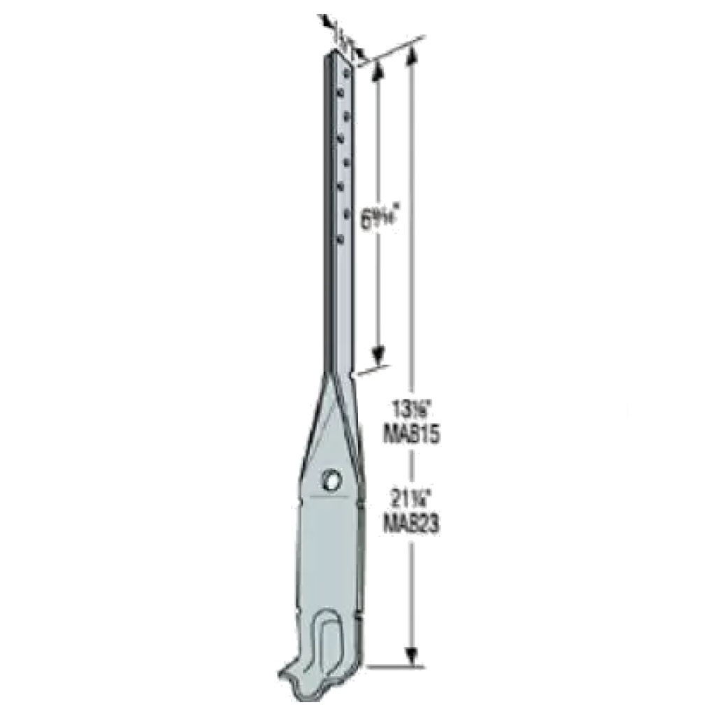 Simpson Strong-Tie ZMax 13.25 in. H X 1.25 in. W 18 Ga. Steel Mudsill Anchor