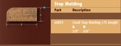 TEAK MOLD. SMALL STOP 3/8X3/4X5'