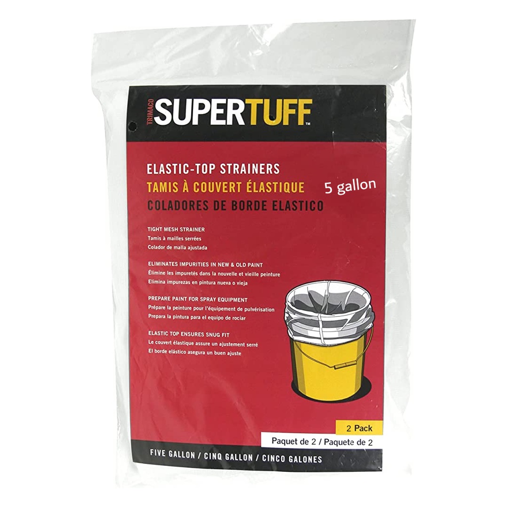 [19824] Trimaco SuperTuff White Nylon Mesh Elastic Top Paint Strainer