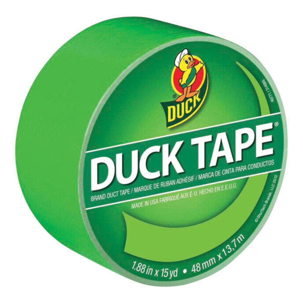 Duck 1.88 in. W X 15 Yd L Neon Green Solid Duct Tape