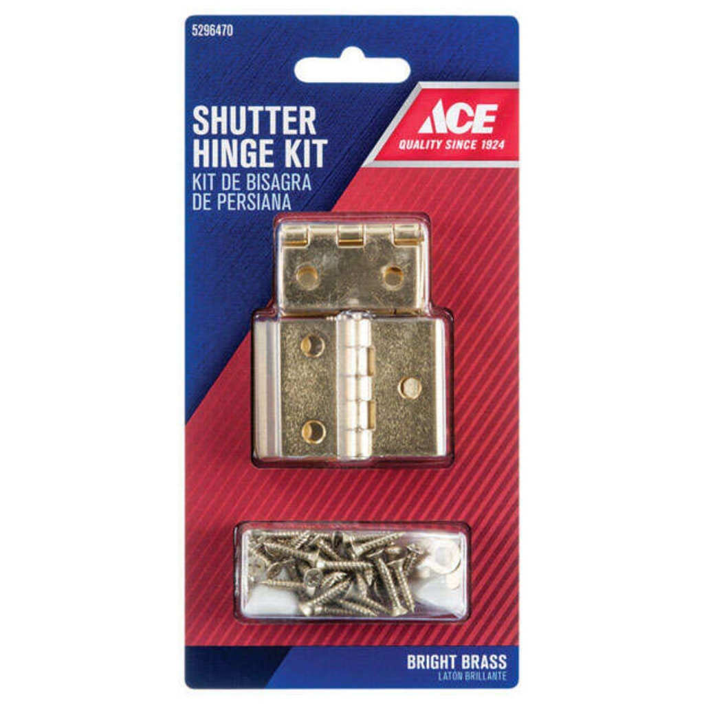 Ace 1.5 in. L Bright Brass Shutter Hinge 2 Pk