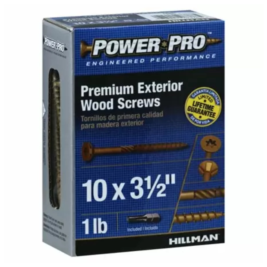 HILLMAN Power Pro No. 10 Ga. X 3-1/2 in. L Bronze Star Flat Head Premium Deck Screws 1 Lb 55 Pk