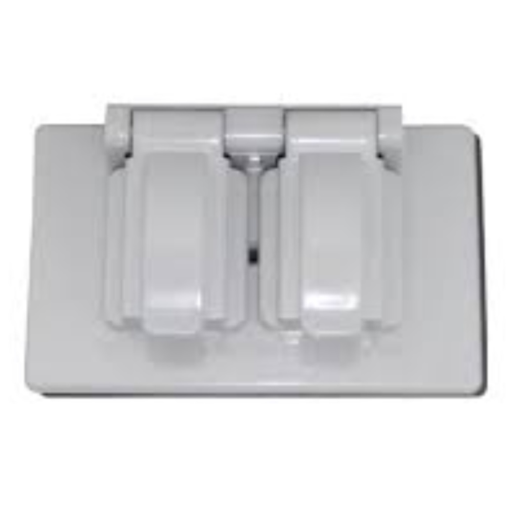 TAPA 2X4 RECEPT. DOB. W/P GRIS