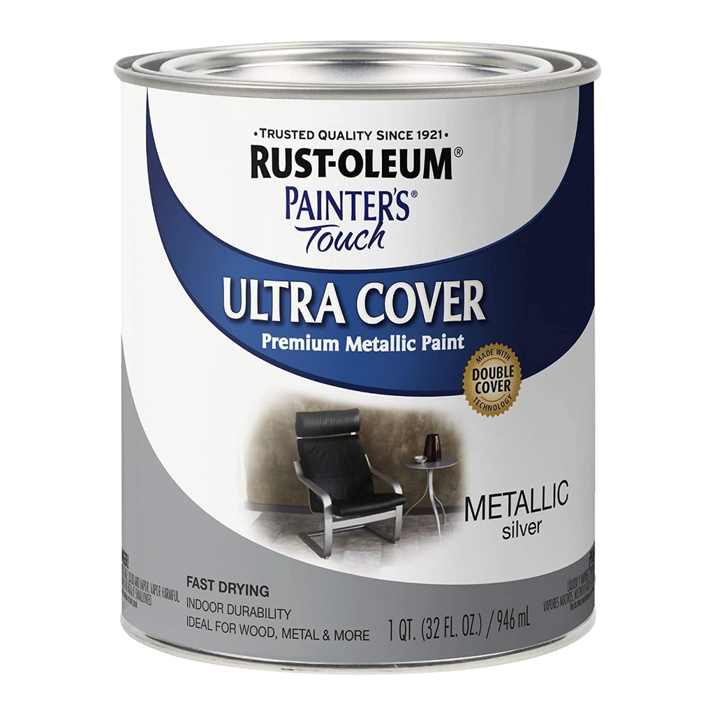 [420007497] Rust-Oleum 254100 32 Oz Ultra Cover Metallic Silver General Purpose Paint