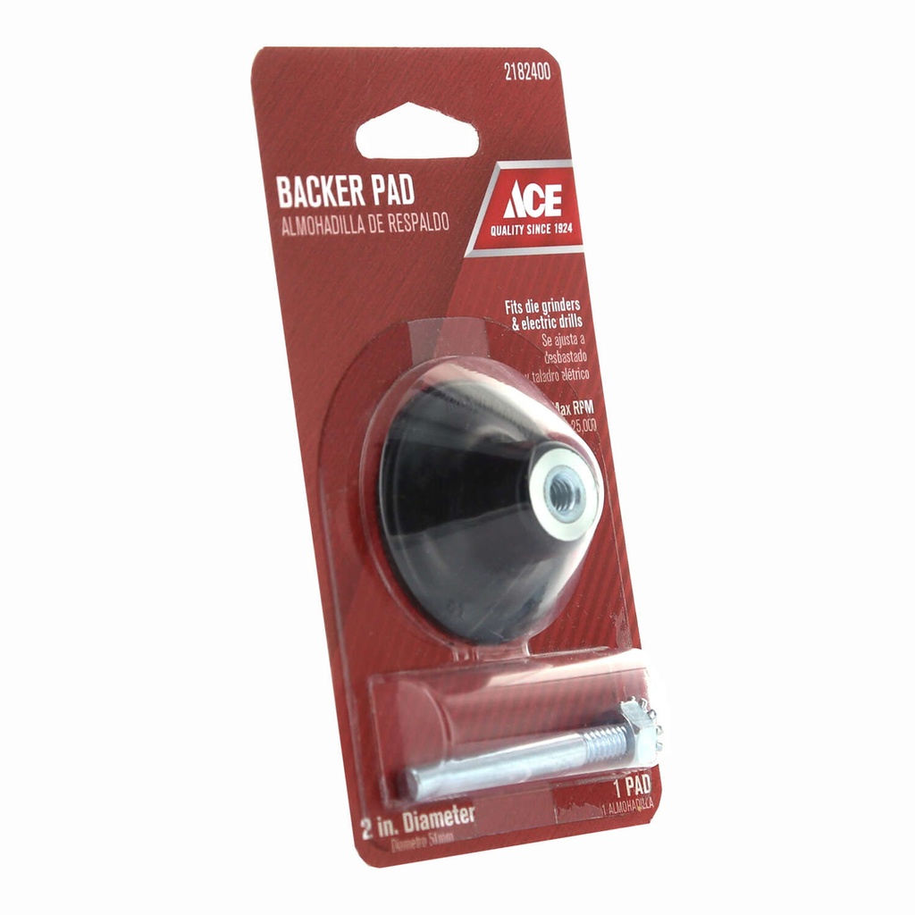 Ace 2 in. D Rubber Backing Pad 1/4 in. 25000 RPM 1 Pc