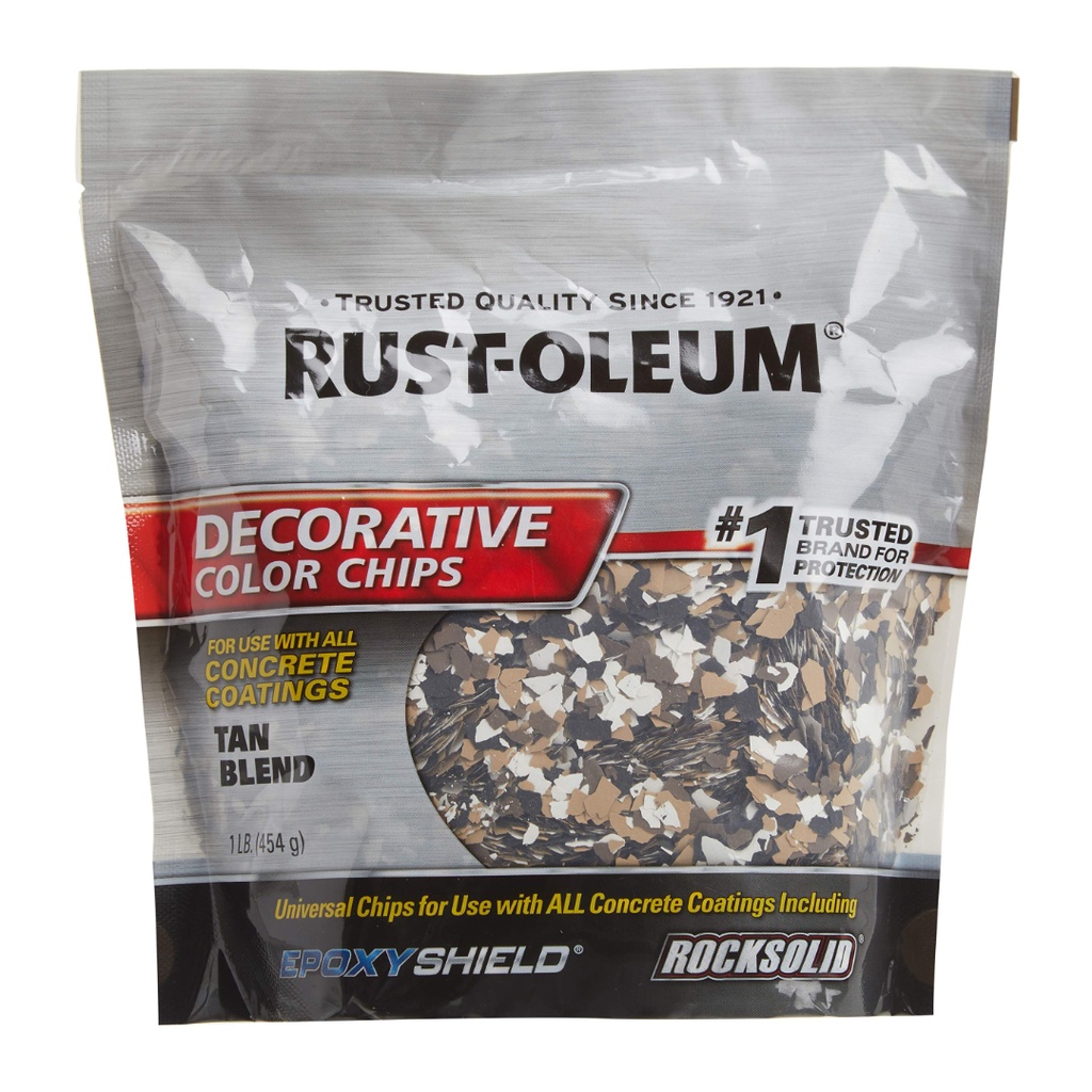 [1623362] Rust-Oleum EpoxyShield Indoor and Outdoor Tan Blend Decorative Color Chips 1 Lb