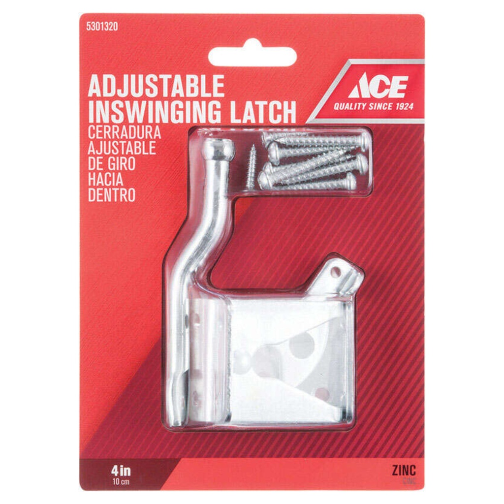 Ace 6.89 in. H X 5 in. W X 1.89 in. L Zinc-Plated Zinc Adjustable Inswing Gate Latch