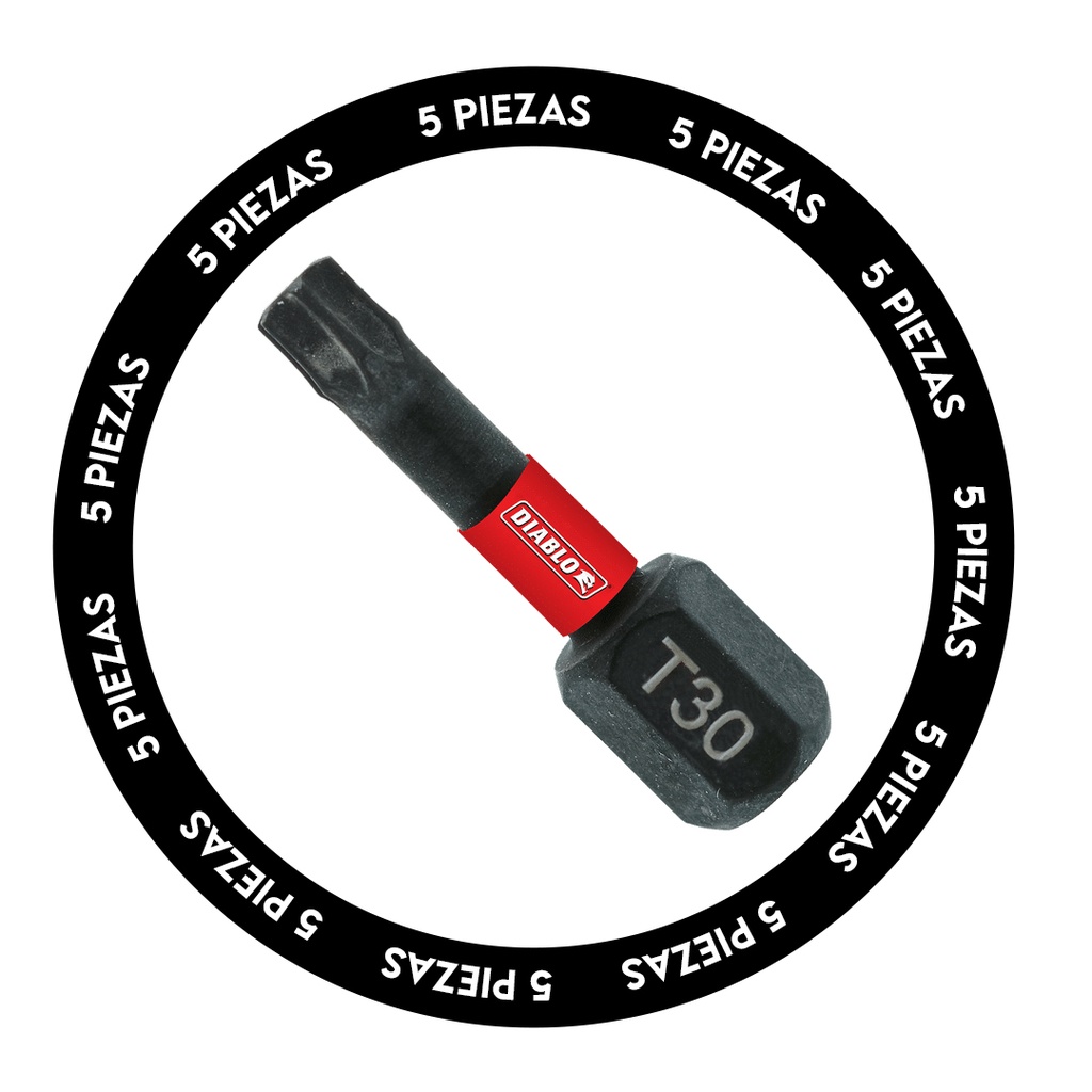 Diablo Torx #30 X 1 in. L Driver Bit Black Oxide 5 Pk