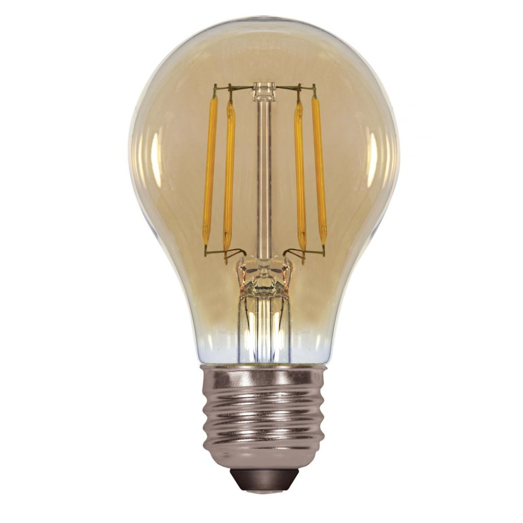 Satco Antique LED Filament 4.5w A19 2000k Dimmable E26 Amber Vintage S9583 Bulb