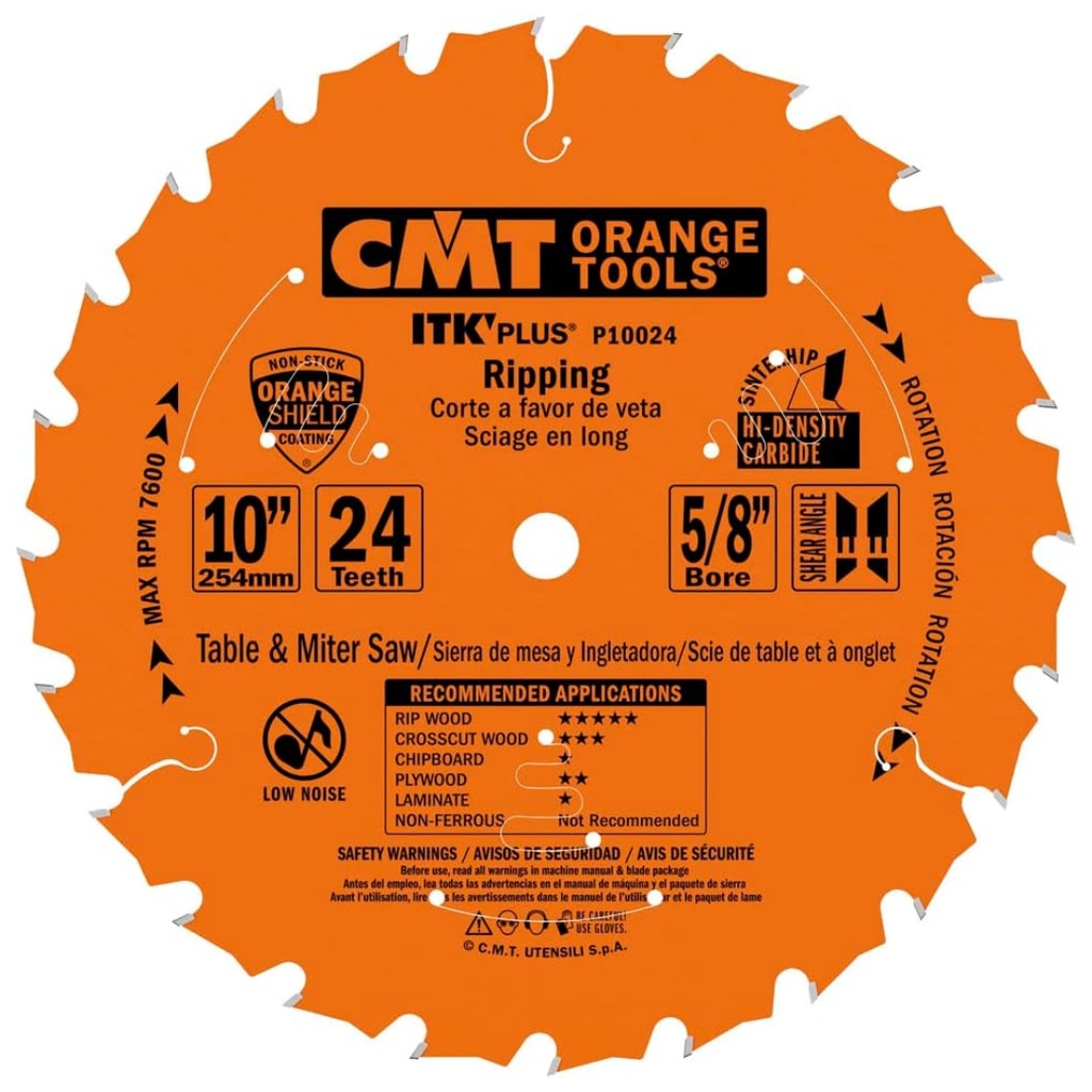CMT 10 in X 24 X 5/8 in ITK Rip Blades - 250.024.10