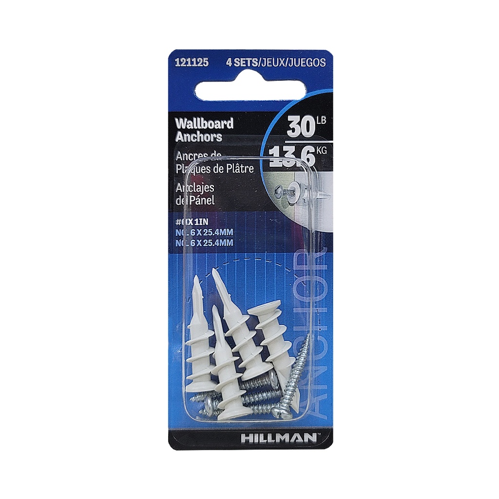Hillman #6 Nylon Wallboard Anchors