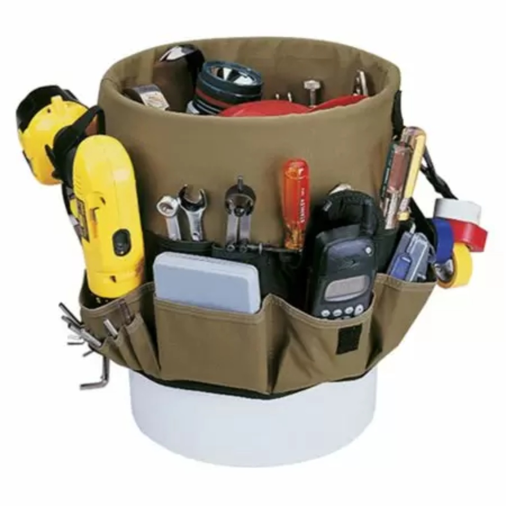CLC 3 in. W X 12.75 in. H Polyester Bucket Organizer 48 Pocket Black/Tan 1 Pc