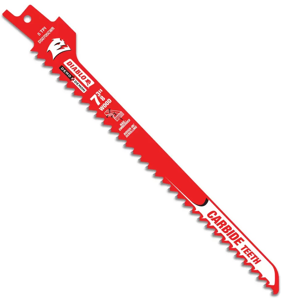 7-3/8 in. 5 TPI Demo Demon Carbide Teeth Reciprocating Saw Blade for Rough-in/Scrolling