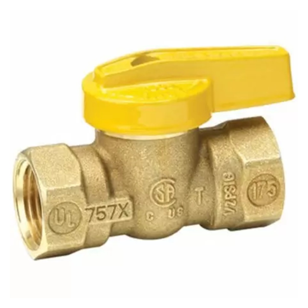 Homewerks 1/2 in. Brass FIP Ball Valve Quarter-Turn Lever for Gas