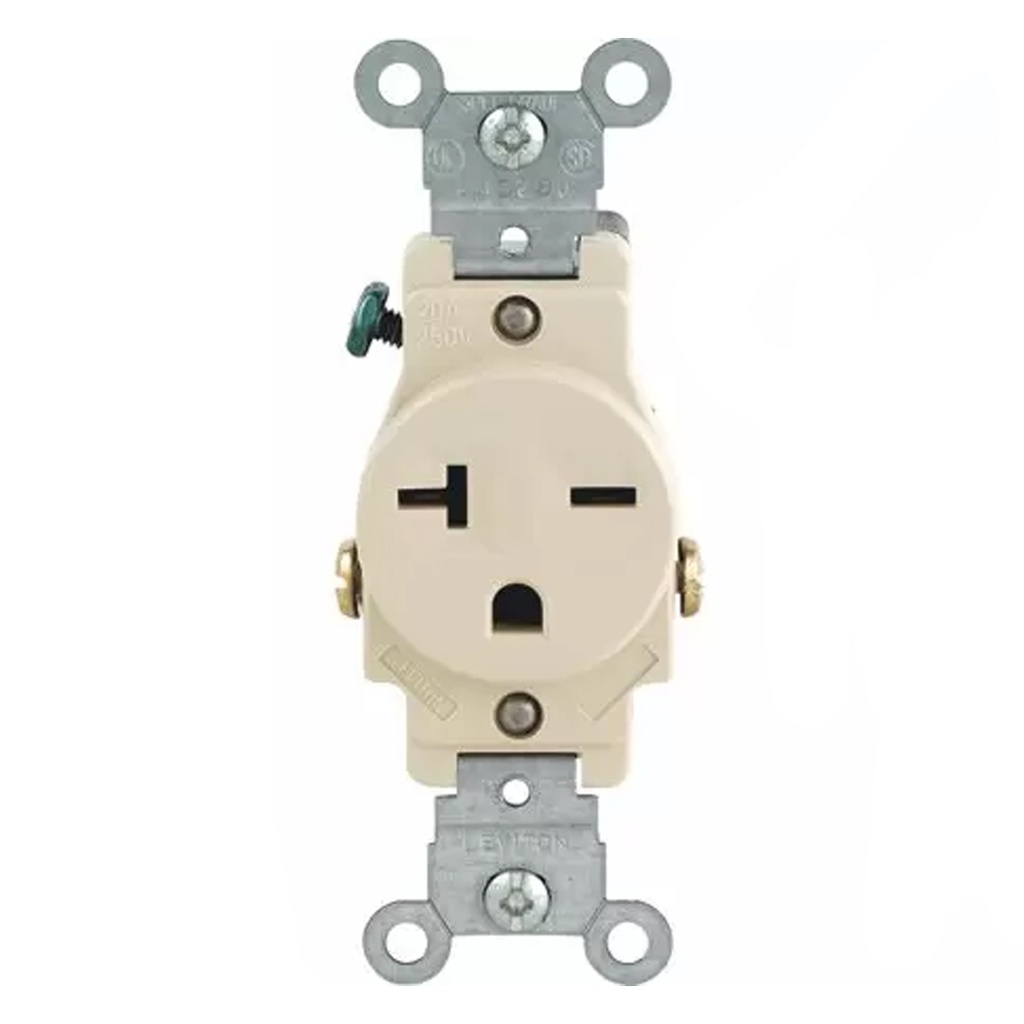 Leviton 20 Amps 250 V Single Ivory Outlet 6-20R 1 Pk