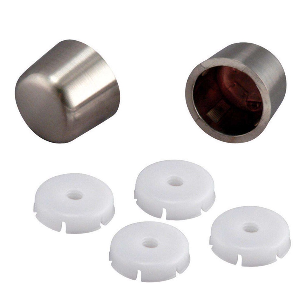 Plumb Pak Toilet Tank Bolt Caps Brushed Plastic for Universal