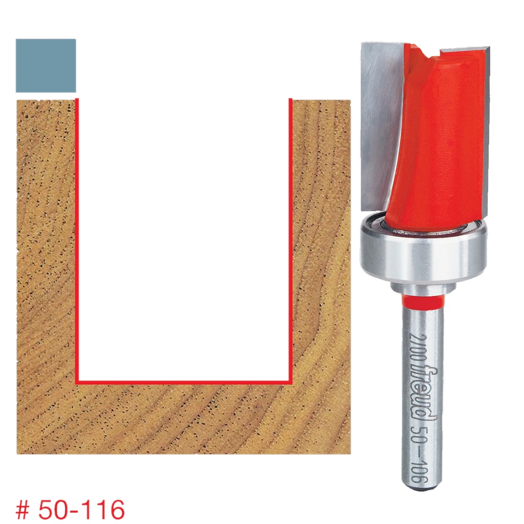 Freud 1-1/4 in. (Dia.) Top Bearing Flush Trim Bit with 1/2 in. Shank - 50-126