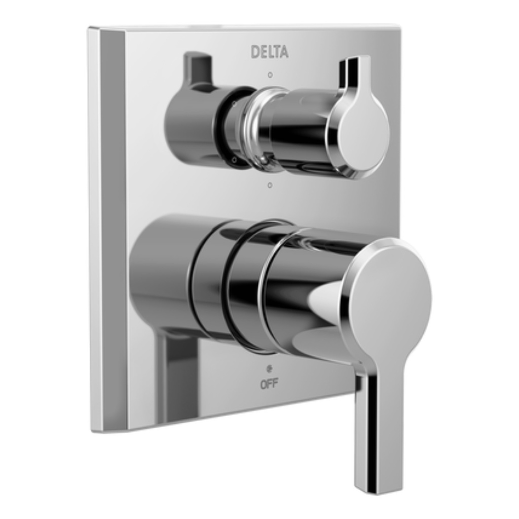 Delta T11967 Ara Six Function Diverter Valve Trim Less Rough-in Valve - Three Independent Positions Three Shared Positions Chrome Showers Diverter