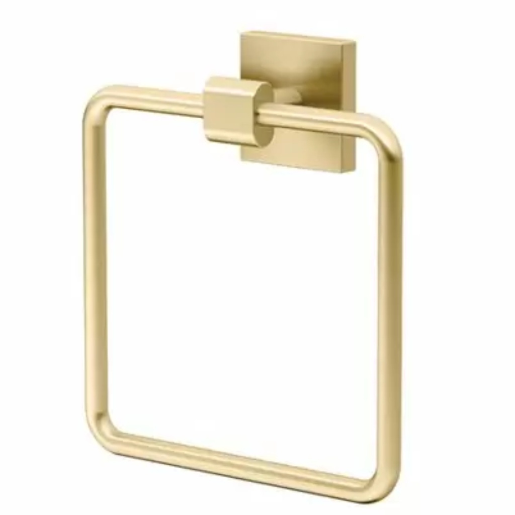 [366001480] Gatco 4052 Elevate 6-1/8" Wall Mounted Towel Ring Brushed Brass Bathroom Hardware and Accessories Bathroom Hardware Towel Rings