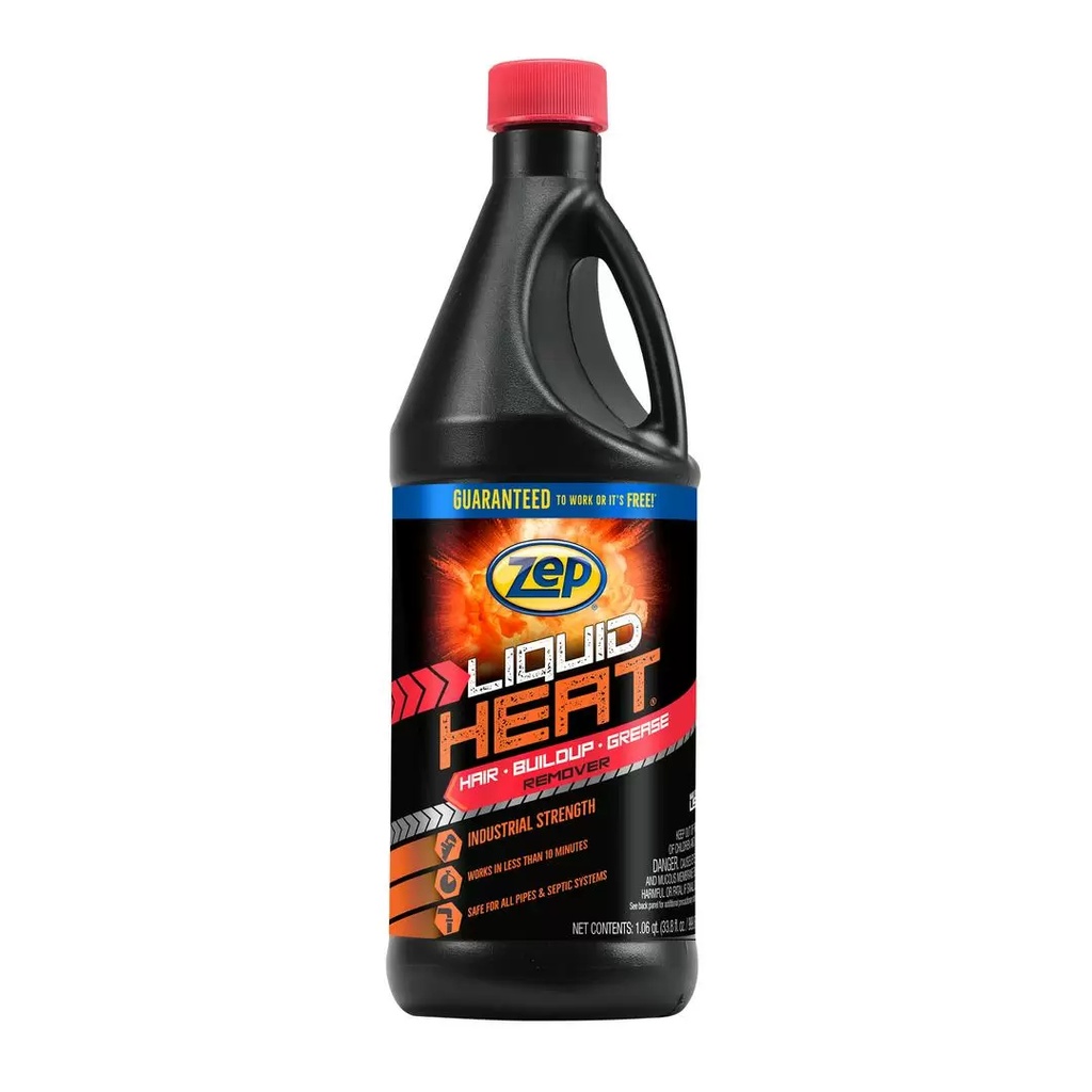 ZEP Liquid Heat Gel Hair & Grease Clog Remover 33.8 Oz.
