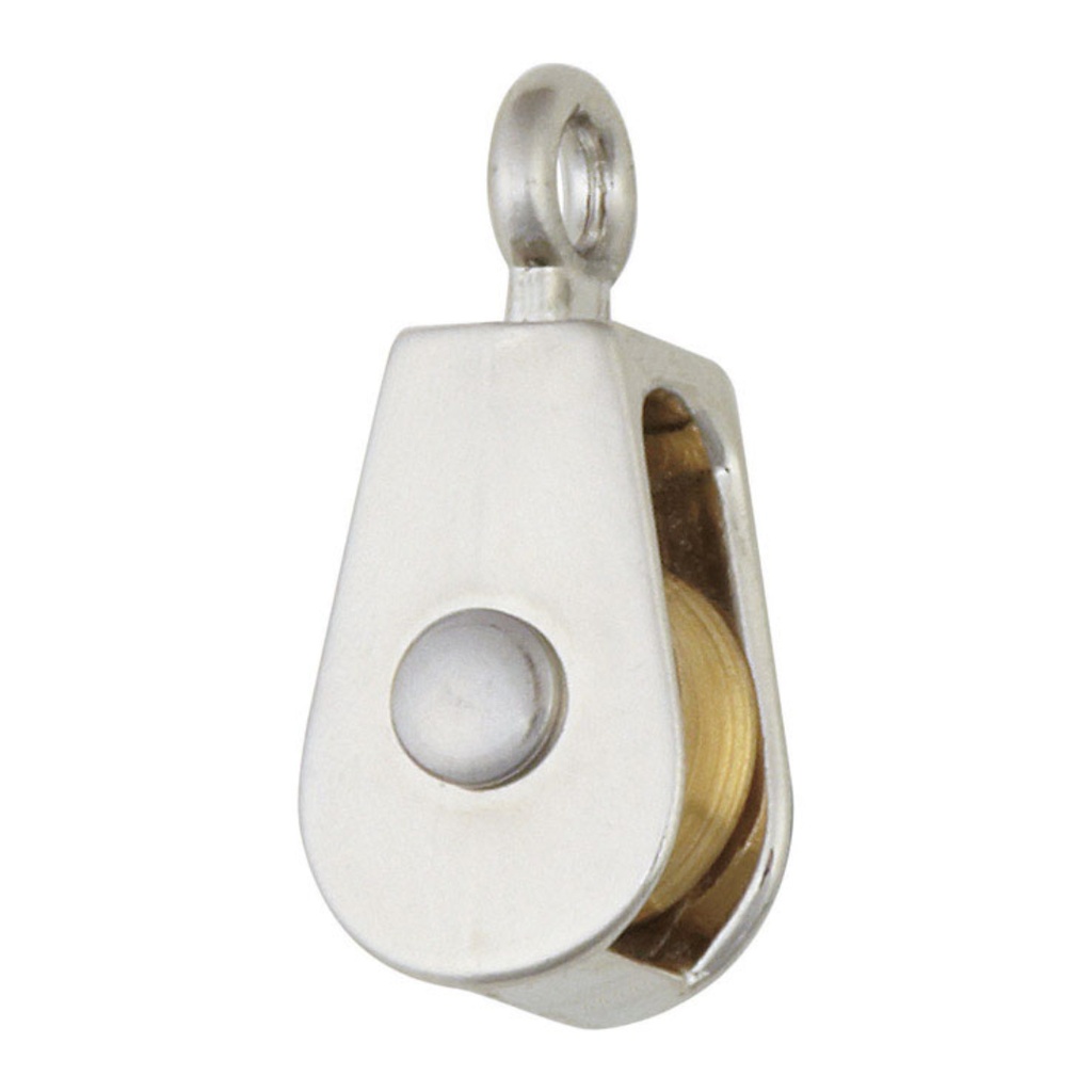 Campbell Chain 3/4 in. Dia. Nickel Copper Ridge Eye Single Sheave Rigid Eye Pulley