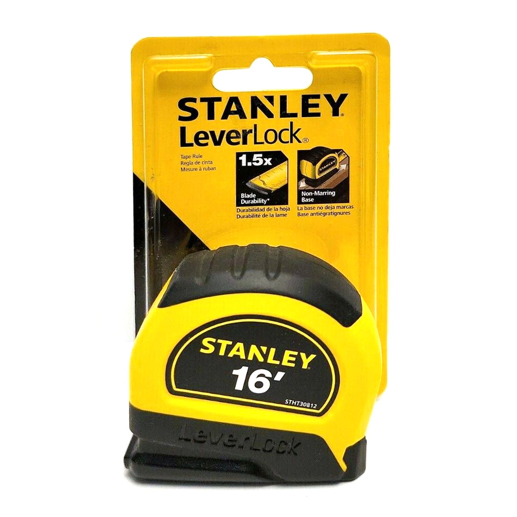 Stanley LeverLock 16 Ft. L X 0.75 in. W Compact Tape Measure 1 Pk