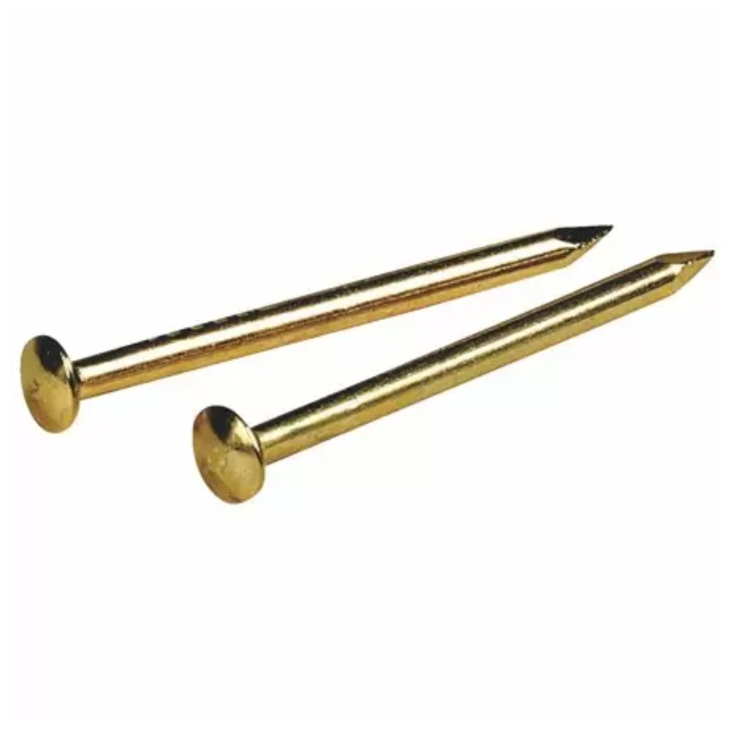 [122618] Hillman 18 Ga. X 1/2 in. L Brass-Plated Steel Escutcheon Pins 1 Pack 1.5 Oz.