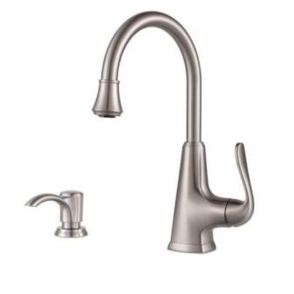 Pfister Pasadena Single-Handle Tri-Flow Bar and Prep Faucet in Stainless Steel