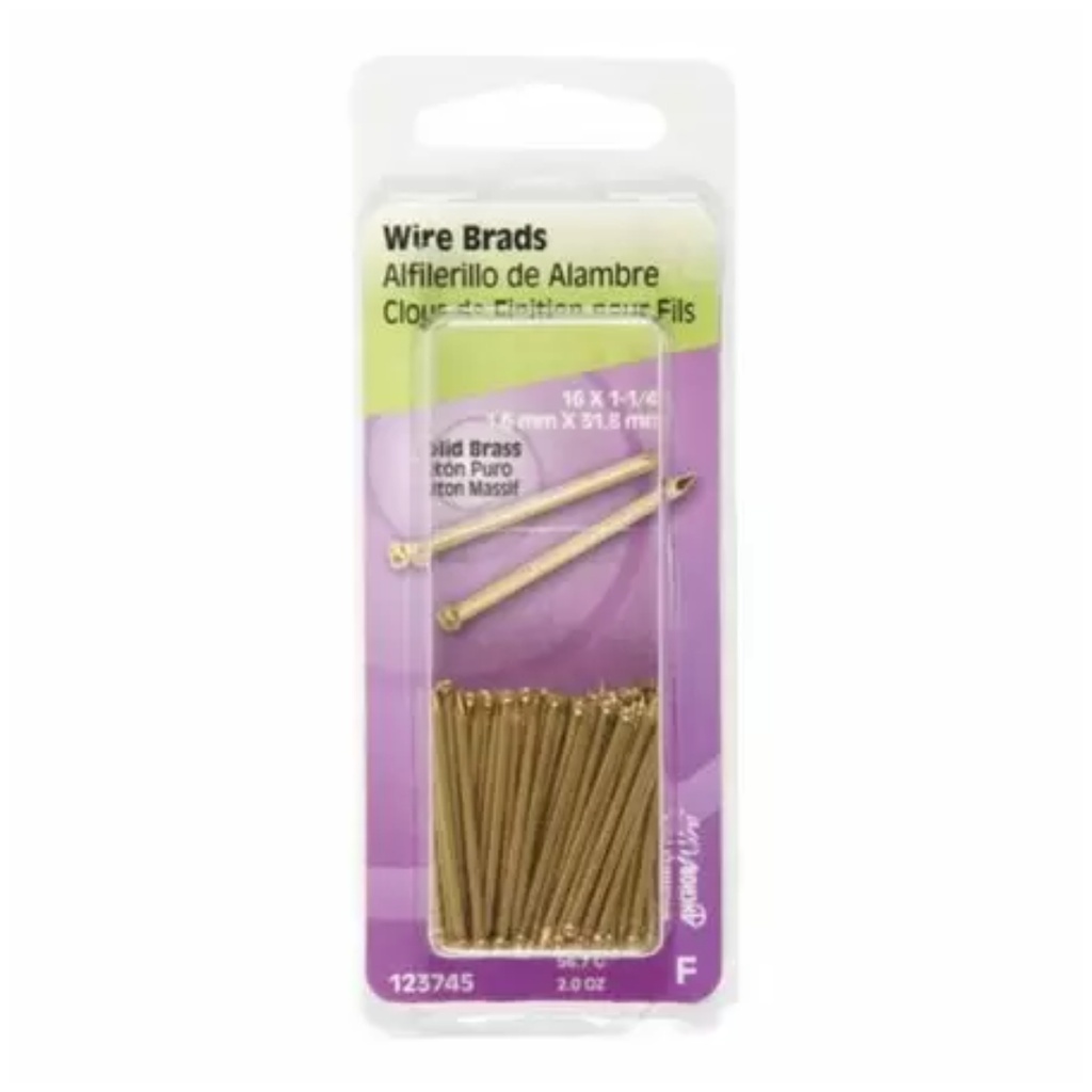 Hillman 16 Ga. X 1-1/4 in. L Brass Brad Nails 1 Pack 2 Oz.