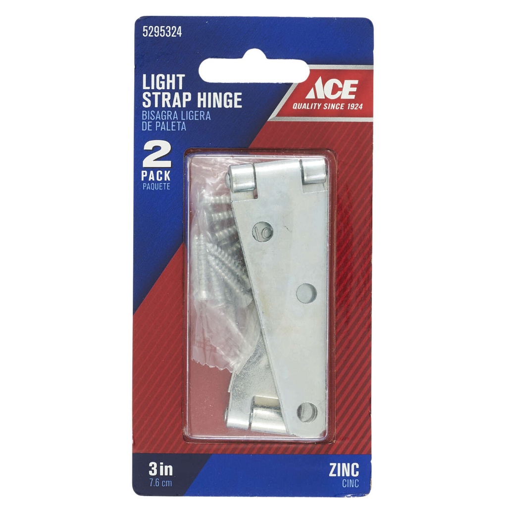 STRAP HINGE LD 3"ZN 2PK