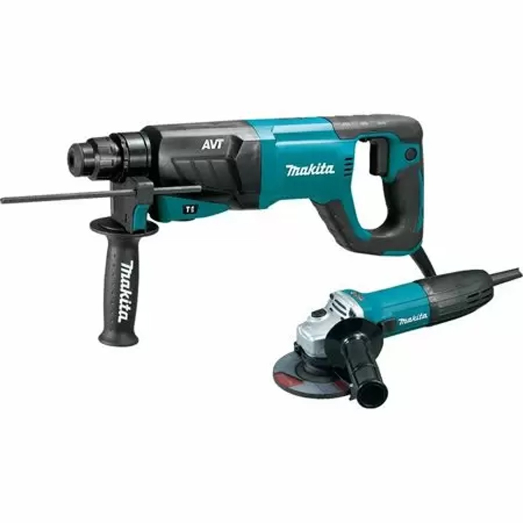 [HR2641X1] 8 Amp 1 in. Corded SDS-Plus Concrete/Masonry AVT Rotary Hammer Drill with 4-1/2 in. Corded Angle Grinder with Hard Case