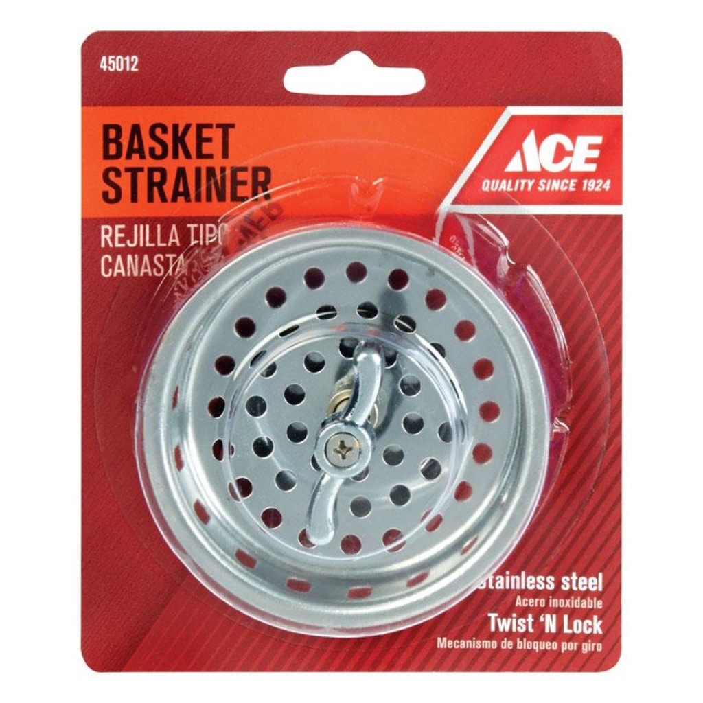 Ace 3-1/4 in. D Stainless Steel Stainless Steel Basket Strainer Assembly