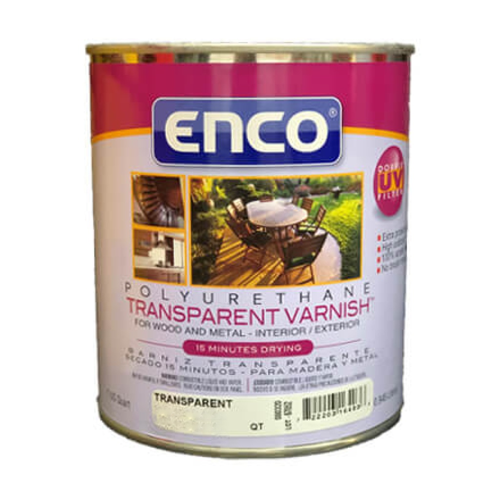 [420012077] ENCO VARNISH POLY CLEAR SATIN QT