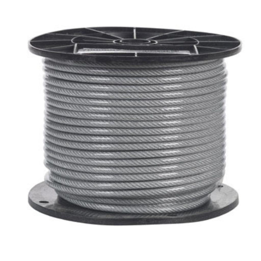 Campbell 7000697 Aircraft Cable, 840 Lb Working Load Limit, 250 Ft L, 3/16 in Dia, Steel