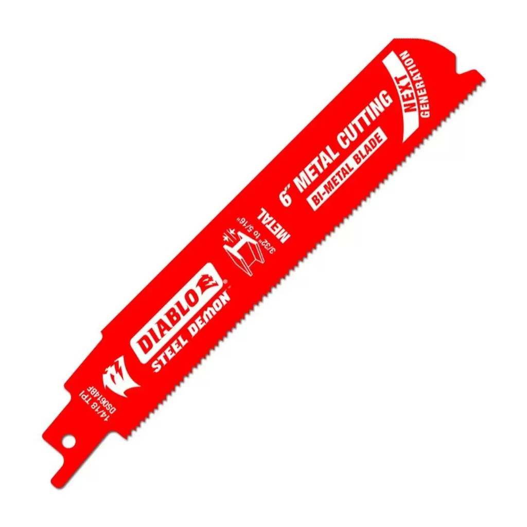 [DS0614BF15] 6 in. 14/18 TPI Bi-Metal Reciprocating Saw Blades for Medium Metal (5-Pack)