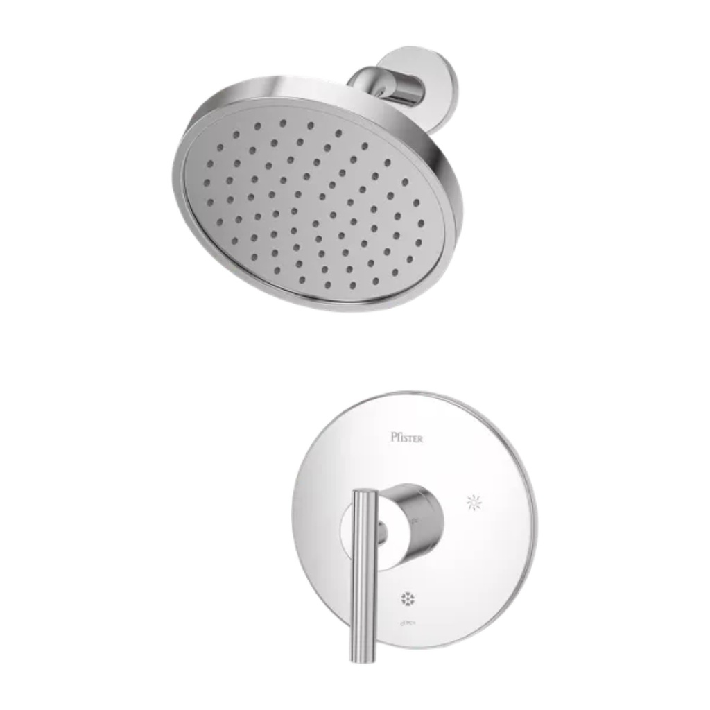 Pfister LG89-7NC Contempra Pressure Balanced Shower Only Trim Package with 1.8 GPM Single Function Rain Shower Head Polished Chrome Showers Shower