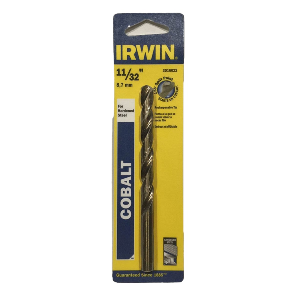 Irwin 11/32 in. X 4-3/4 in. L Cobalt Alloy Steel Drill Bit Straight Shank 1 Pc