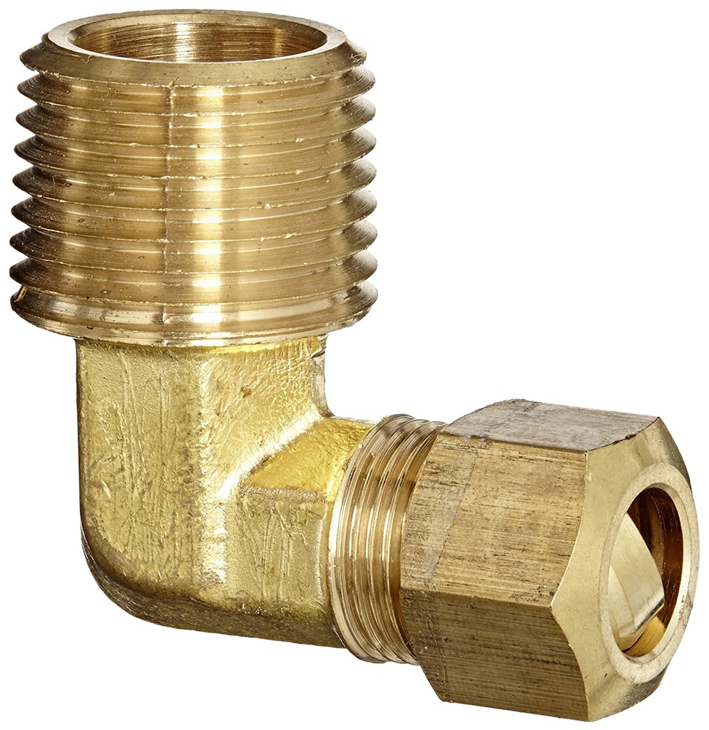 [4338174] Company 3/8 in. Compression X 3/8 in. D Compression Yellow Brass Elbow