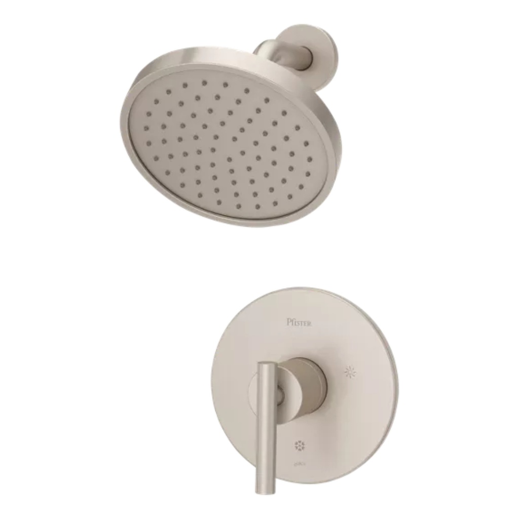 Pfister LG89-7NC Contempra Pressure Balanced Shower Only Trim Package with 1.8 GPM Single Function Rain Shower Head Brushed Nickel Showers Shower Only